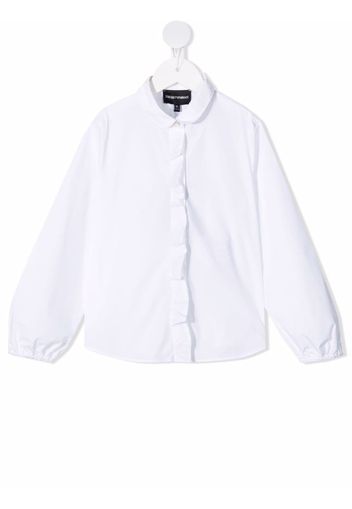 Emporio Armani Kids round-collar button-up shirt - Bianco