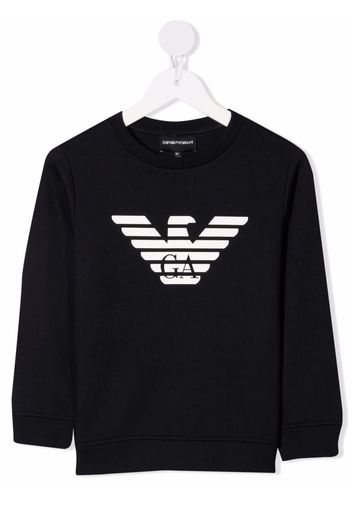 Emporio Armani Kids logo-print crew neck sweatshirt - Blu