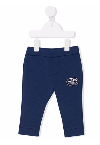 Emporio Armani Kids embroidered track track pants - Blu