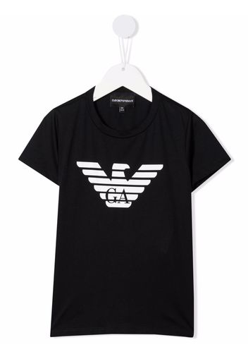 Emporio Armani Kids logo-print T-shirt - Blu