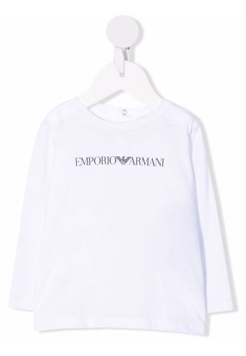 Emporio Armani Kids logo-print cotton T-Shirt - Bianco