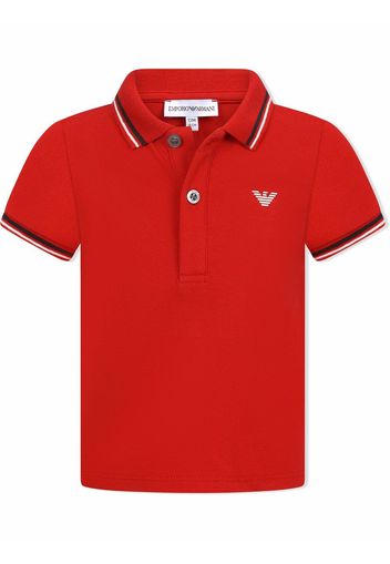 Emporio Armani Kids eagle logo polo shirt - Rosso