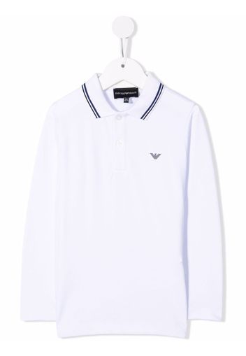 Emporio Armani Kids chest logo-print polo shirt - Bianco