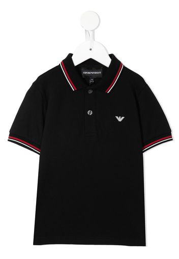 Emporio Armani Kids Polo a righe - Nero