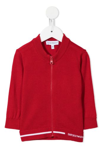 Emporio Armani Kids Cardigan con zip - Rosso