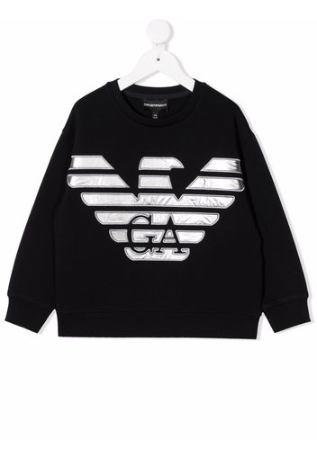 Emporio Armani Kids logo-print cotton sweatshirt - Blu