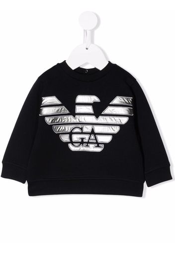 Emporio Armani Kids logo crew-neck sweatshirt - Blu