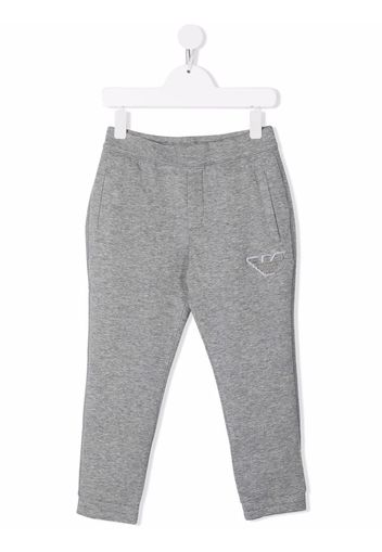 Emporio Armani Kids embroidered logo track pants - Grigio