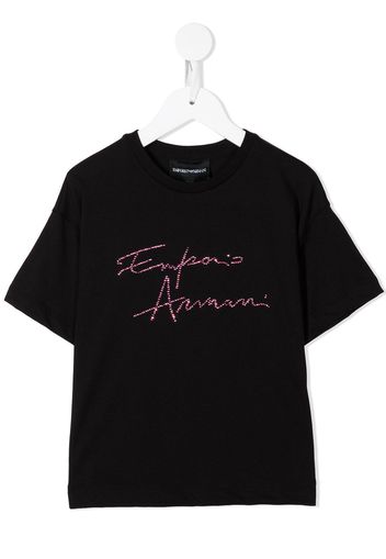 Emporio Armani Kids logo-print short-sleeved T-shirt - Nero