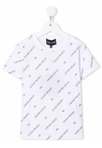 Emporio Armani Kids logo-print short-sleeve T-shirt - Bianco