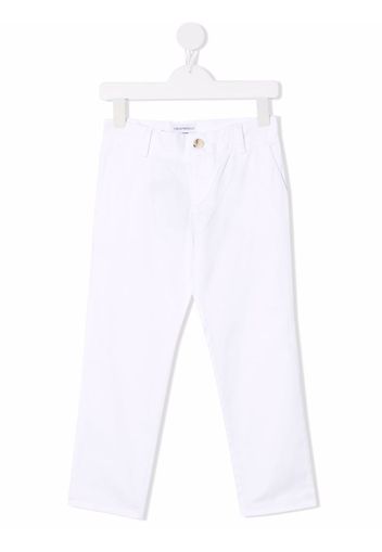 Emporio Armani Kids straight-leg chino trosuers - Bianco