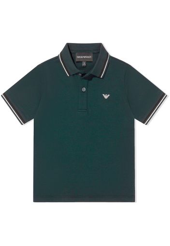 Emporio Armani Kids logo print polo shirt - Verde