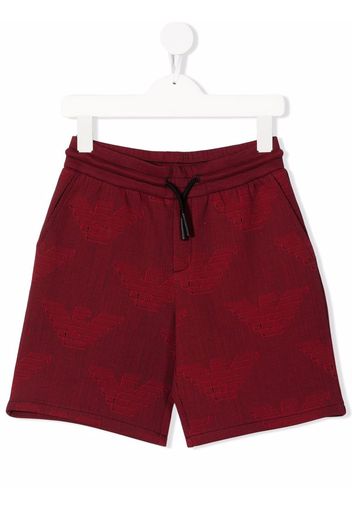 Emporio Armani Kids Costume da bagno con stampa - Rosso