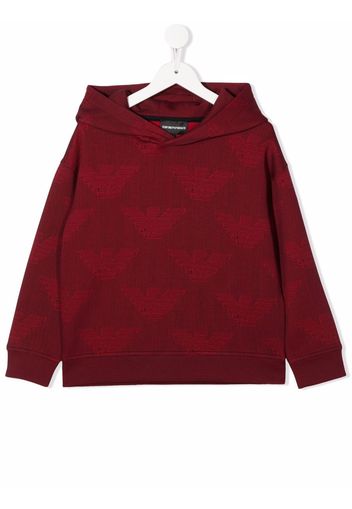 Emporio Armani Kids all-over logo print hoodie - Rosso