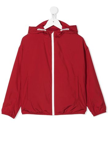 Emporio Armani Kids TEEN logo print zip hooded jacket - Rosso