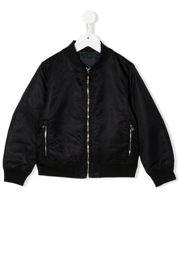 Emporio Armani Kids embroidered-logo zip-up bomber jacket - Blu