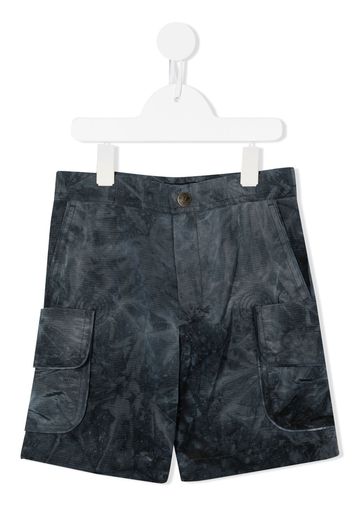 Emporio Armani Kids tie-dye cargo shorts - Blu
