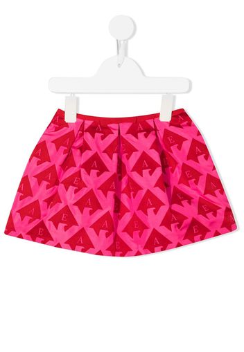 Emporio Armani Kids logo-print pleated mini skirt - Rosso