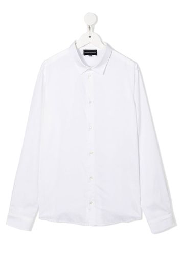 Emporio Armani Kids long-sleeved cotton shirt - Bianco