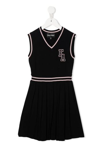 Emporio Armani Kids contrast-trimmed midi dress - Nero