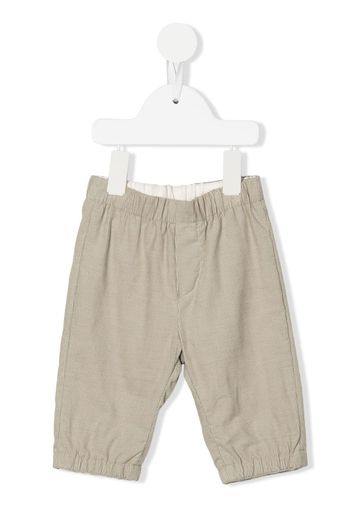 Emporio Armani Kids elasticated-waist ribbed trousers - Toni neutri