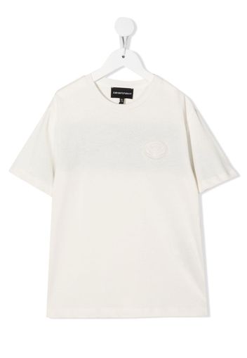 Emporio Armani Kids embroidered-logo T-shirt - Bianco