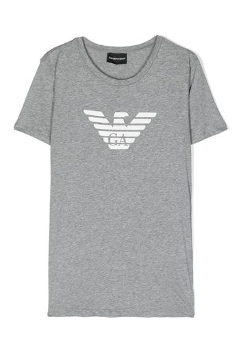 Emporio Armani Kids logo-print cotton T-shirt - Grigio