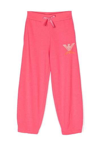 Emporio Armani Kids logo-print cotton track pants - Rosa