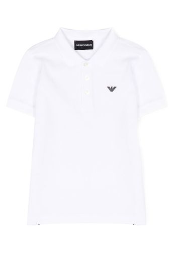 Emporio Armani Kids Polo con logo goffrato - Bianco