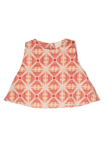 Emporio Armani Kids geometric-print sleeveless top - Arancione