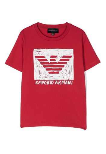 Emporio Armani Kids logo-print cotton T-shirt - Rosso