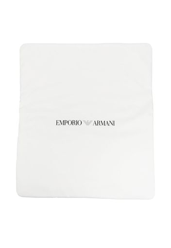 Emporio Armani Kids logo-print cotton blanket - Bianco