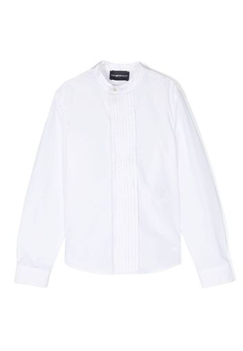 Emporio Armani Kids embroidered-logo cotton shirt - Bianco