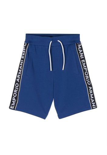 Emporio Armani Kids logo side panel shorts - Blu