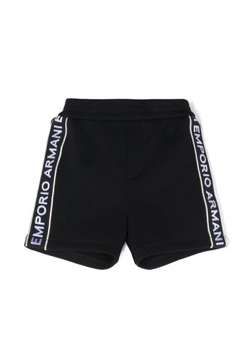 Emporio Armani Kids logo side panel shorts - Blu