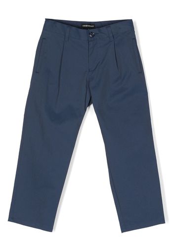Emporio Armani Kids straight-leg chino trousers - Blu