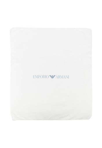 Emporio Armani Kids logo-print cotton blanket - Blu