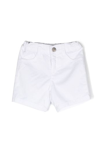 Emporio Armani Kids logo-detail denim shorts - Bianco