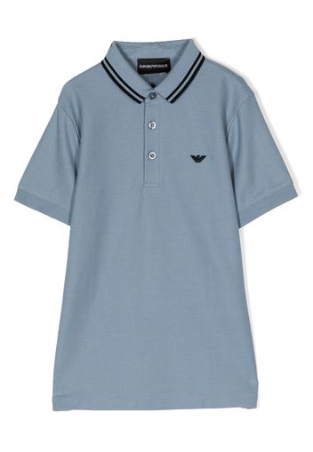 Emporio Armani Kids short-sleeve cotton polo shirt - Blu