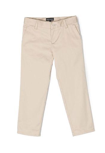 Emporio Armani Kids straight-leg chino trousers - Toni neutri