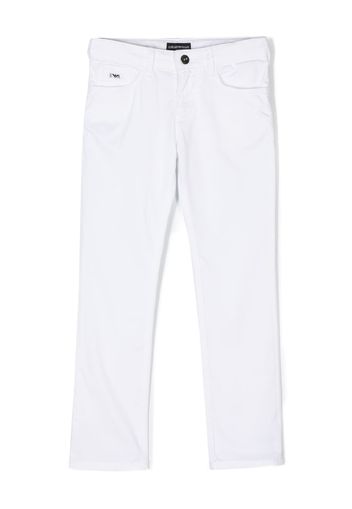 Emporio Armani Kids stretch-cotton chino trousers - Bianco