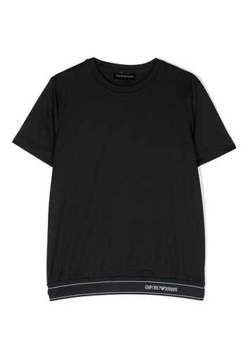 Emporio Armani Kids logo-waistband T-shirt - Blu