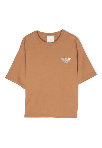 Emporio Armani Kids logo-print T-shirt - Marrone