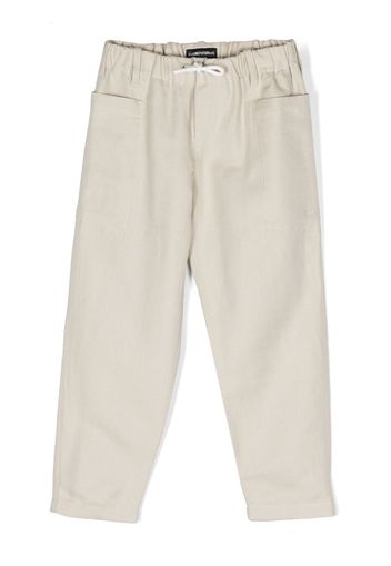 Emporio Armani Kids logo-embroidered trousers - Toni neutri