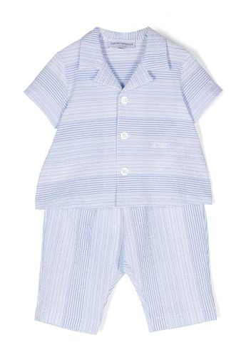 Emporio Armani Kids stripe-print two-piece set - Blu