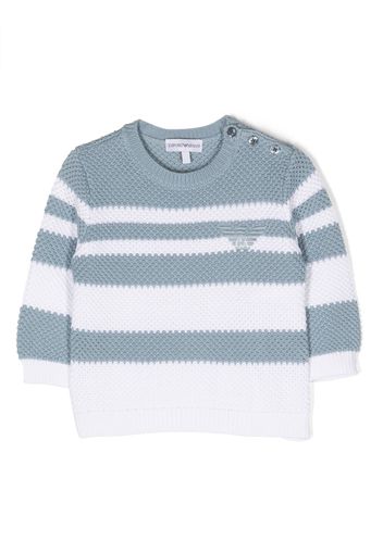 Emporio Armani Kids Maglione a righe - Bianco