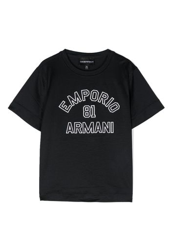 Emporio Armani Kids logo-print short sleeves T-shirt - Nero
