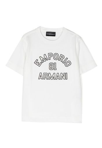 Emporio Armani Kids logo-print short sleeves T-shirt - Bianco