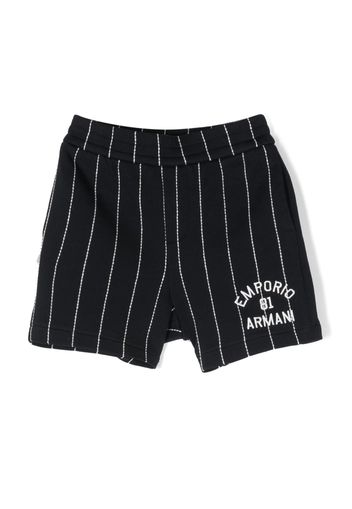 Emporio Armani Kids stripe-pattern stretch shorts - Blu