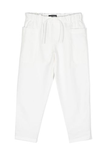 Emporio Armani Kids plain cotton-linen track pants - Bianco